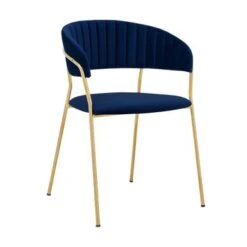 Nara Modern Velvet And Gold Metal Leg Dining Room Chairs - Set Of 2 - Blue -Gourmet Interiors 000083e0 cb62 4e5a a894 897c97f4930e