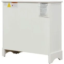 Rustic Storage Cabinet With Two Drawers And Four Classic Rattan Basket - White -Gourmet Interiors 002e2a2b 84a9 4f00 9bd8 87c11817efaf