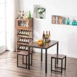 Porch & Den 3-piece Counter Height Dining Set Pub Table - Walnut -Gourmet Interiors 00e9a2de e782 4e94 9ca9 b3fb9a7e1499