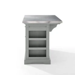 Julia Grey Stainless Steel Top Kitchen Island - 50 "W X32 "D X 36 "H - Stationary - Gray - Stainless Steel -Gourmet Interiors 01e2ee3f 03e0 4fa9 9d18 4f0cc3787611