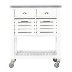 Eileen Rolling Kitchen Cart With Storage - Kitchen Cart - Stainless Steel - Grey -Gourmet Interiors 0247add8 a8ed 48ca 8c43 51f2d4fbfd65