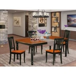 Kitchen Table Set - One Dover Dining Table And Kitchen Chairs - Black And Cherry Finish (Pieces & Seat Type Options) - DOAV9-BCH-W -Gourmet Interiors 026968ef 238a 4101 91d5 0033bbda3fd9