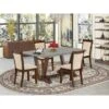 East West Furniture Dinette Set, A Dinner Table And Padded Chairs With Linen Fabric Seat (Pieces Option) - V796MZN32-5 -Gourmet Interiors 029382b0 18ef 4239 9df6 1f7031f4c82e