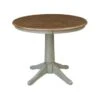 36" Round Top Pedestal Table - Hickory/Stone - Dining Height - Distressed Hickory/Stone -Gourmet Interiors 02e5c479 ae08 4e37 b1c4 e161ab7d03f5