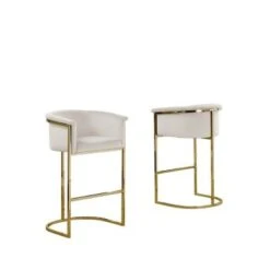 Upholstered Counter Height Chair - Pink And Gold - Counter Height -Gourmet Interiors 02ec020d b8ab 4d44 abc5 0b7db00cc5e6