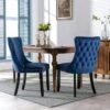 Upholstered Wing-Back Dining Chairs(Set Of 2) - N/A - Blue -Gourmet Interiors 03154aa4 f7ca 403a b401 e81bd60e5060