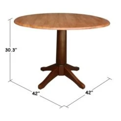 Round Dual Drop Leaf 42" Pedestal Table - Cinnamon/Espresso - 42.3" H -Gourmet Interiors 0343ae29 029a 49d7 acfa 4a59510a1977