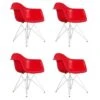 Porch & Den Old Weir Mid-Century Metal Eiffel Base/ Bucket Dining Chair (Set Of 4) - Red -Gourmet Interiors 03601cca 2e22 43ca 8fb9 0c77100f9b72