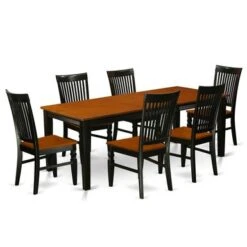 Kitchen Table Set - A Dining Table And Wood Seat Kitchen Chairs (Finish & Pieces Options) - QUWE5-BCH-W -Gourmet Interiors 0365f878 f8f7 436d 9150 2c6be4fa893d