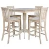 36" X 36" Square Top Pedestal Table With 4 Bar Stools - 5 Piece Set - Unfinished 1 36" X 36" Square Top Pedestal Table With 4 Bar Stools - 5 Piece Set - Unfinished -Gourmet Interiors 03ad1210 e6ba 48f9 a5d2 ae8cce50ab19
