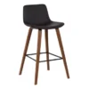 Maddie Contemporary 26" Bar Stool In Walnut Wood Finish And Brown Faux Leather -Gourmet Interiors 043f0cd9 155b 4dee af23 7c01dc5738e4