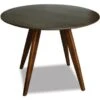 Aurelle Home Round Walnut Mid-century Style Dining Table - Brown - Antique White - Antique White -Gourmet Interiors 059256bc e675 45ec 9320 be82bbda3458