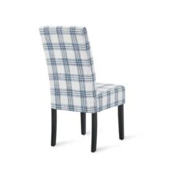 Pollards Upholstered Dining Chairs (Set Of 2) By Christopher Knight Home - Dark Blue + Light Beige + Plaid -Gourmet Interiors 05e1bd45 e68d 405c a172 d503569e1c7a