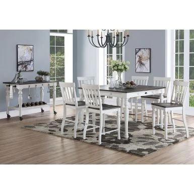 Jillian Farmhouse Counter Height Dining Set By Greyson Living - 7-Piece Set With 1 Table And 6 Chairs 3 Jillian Farmhouse Counter Height Dining Set By Greyson Living - 7-Piece Set With 1 Table And 6 Chairs