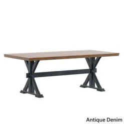 Eleanor 78-inch Oak Dining Table With X-base By INSPIRE Q Classic - Oak Top With Berry Red Base -Gourmet Interiors 066b9e43 45c3 4c63 80d4 6646c4830a50