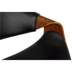 Butterfly Adjustable Height Swivel Black Faux Leather And Walnut Wood Bar Stool With Chrome Base -Gourmet Interiors 06d0017d b842 42a4 84ba 154e5c44b009