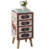 Vintiquewise Antique Rustic Brown Wood Vintage Tallboy Chest With 4 Drawers And Legs - Brown -Gourmet Interiors 0763f062 61bf 465a bc94 8d4105bfd105