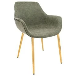 LeisureMod Markley Modern Leather Dining Armchair With Gold Metal Legs - Peacock Blue -Gourmet Interiors 0850365a 250a 4ba9 bae2 50290e8a38f2