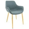 LeisureMod Markley Modern Leather Dining Armchair With Gold Metal Legs - Peacock Blue -Gourmet Interiors 08e8946b ee65 452d a0b4 893bd42a651e