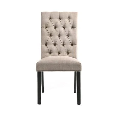 Set Of 2 Linen Side Chairs In Tan Finish - Set Of 2 - Tan And Vintage Black 7 Set Of 2 Linen Side Chairs In Tan Finish - Set Of 2 - Tan And Vintage Black - Image 5