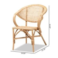 Baxton Studio Varick Bohemian Natural Brown Finished Rattan Dining Chair - Natural Brown -Gourmet Interiors 09125fe5 b0ca 4711 b1dc 1f1323f0bd74