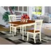 East West Furniture Dining Set-Small Dining Table- Wood Dining Chairs With Solid Wood Seat (Number Of Chairs Option) - MZDA3-WHI-W -Gourmet Interiors 092771d3 c89e 436e 8a98 ed2effed1e35