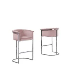 Upholstered Counter Height Chair - Pink And Gold - Counter Height -Gourmet Interiors 097ea37a c428 4f00 983a 67c4f6120390