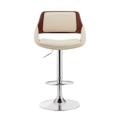 Colby Adjustable Cream Faux Leather And Chrome Finish Bar Stool -Gourmet Interiors 09a3e0e8 e768 4227 bfc7 7f298b2e4f50
