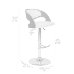 Malibu Swivel Bar Stool In Cream PU/ Walnut Veneer And Chrome Base -Gourmet Interiors 0a088e53 724d 41d3 b12a d474b0b52981