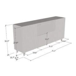 Pafos WH-EF Electric Fireplace 71" Sideboard - Black -Gourmet Interiors 0a5d0293 def1 43d0 ae20 0a5b3a33f45e