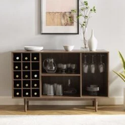 Liam Wine Storage Sideboard - 18'x47.75"x30.25" - Black -Gourmet Interiors 0b04653d 1dd4 4d51 97f1 ec621d2c8cd1