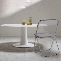 Modern Transparent Acrylic Folding Chair With Metal Frame - Set Of 4 - Pink -Gourmet Interiors 0b258ce6 720a 43e2 88af cb2f61c0eaf2