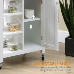HOMCOM Compact Kitchen Island Cart On Wheels, Rolling Utility Trolley Cart With Storage Shelf & Drawer For Dining Room - Grey -Gourmet Interiors 0ba792ec 012d 47f3 9e7c 8716e0870e09