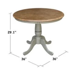 36" Round Top Pedestal Table - Hickory/Stone - Hickory/Stone - 41.1"H -Gourmet Interiors 0bb0de55 3560 4170 a2cb 1bcb6ac0b6ff