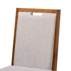 Baxton Studio Octavia Modern And Contempory Upholstered Wood Dining Chair Set(2PC) - Sand, Dark Brown -Gourmet Interiors 0bcb156b 4ddd 4d63 bed2 bdc5fb0c6a75