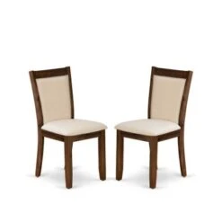 East West Furniture Dinette Set, A Dinner Table And Padded Chairs With Linen Fabric Seat (Pieces Option) - V796MZN32-5 -Gourmet Interiors 0c307bad 96a2 4c36 a29a 7de2b2582090