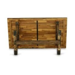 Dining Table Set - A Dining Table With Trestle Base And Dining Chairs - Distressed Jacobean Finish (Pieces And Bench Option) - V777MZ716-6 -Gourmet Interiors 0c690d05 426c 4b79 8e12 417974fae65f