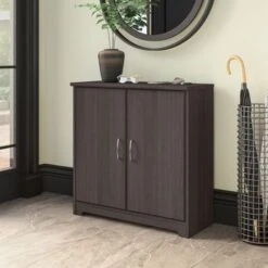 Cabot Small Entryway Cabinet With Doors By Bush Furniture - Heather Gray