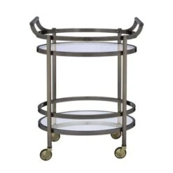 Oval Metal Serving Cart, Clear Glass & Gold - Serving Cart 8 Oval Metal Serving Cart, Clear Glass & Gold - Serving Cart -Gourmet Interiors 0cb76a60 53df 4ff4 932c 0f46d6076d8c