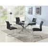 Somette Petra Square Jax Style 5-Piece Dining Set - Black -Gourmet Interiors 0cfc373b 3be8 4565 a320 34136485803b