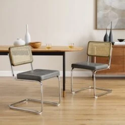 Art Leon Modern Upholstered Dining Chairs (Set Of 2) - Yellow Brown -Gourmet Interiors 0dab8b22 1283 48d8 bf48 3abc1c05a951