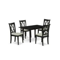 Wooden Dining Table Set - Butterfly Leaf Rectangular Dinette Table And Kitchen Chairs (Pieces, Color & Seat Type Options) - NOCL3-LWH-W -Gourmet Interiors 0dd26260 1e41 4117 bbd6 004a4846c776