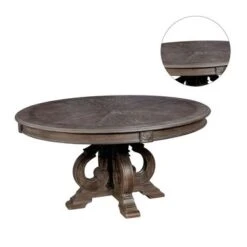 Wood Round Dining Table In Rustic Natural Tone - Rustic Natural Tone - Rectangle Top -Gourmet Interiors 0e5ea3b1 c8af 496e b2e1 f1f649362c11