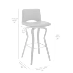 Gerty 26" Swivel Grey Faux Leather And Walnut Wood Bar Stool -Gourmet Interiors 0e6dcf89 bdd0 4cb4 a2e6 2a7d9d7eac66