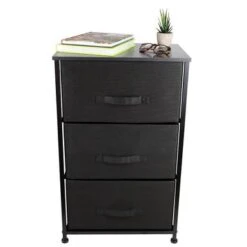 Home Basics Black 3-Drawer Storage Organizer - 17.7'' X 1.8'' X 28.7'' (45 X 30 X 73 Cm) - Black 9 Home Basics Black 3-Drawer Storage Organizer - 17.7'' X 1.8'' X 28.7'' (45 X 30 X 73 Cm) - Black -Gourmet Interiors 0f6b2287 3cb2 4d29 9124 9d96bf9581e8