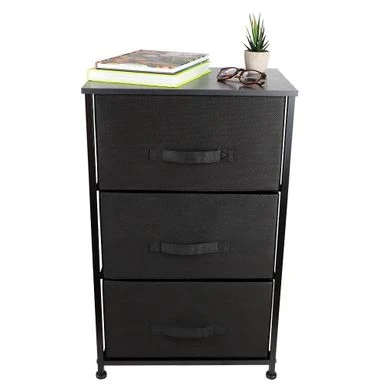 Home Basics Black 3-Drawer Storage Organizer - 17.7'' X 1.8'' X 28.7'' (45 X 30 X 73 Cm) - Black 5 Home Basics Black 3-Drawer Storage Organizer - 17.7'' X 1.8'' X 28.7'' (45 X 30 X 73 Cm) - Black - Image 3