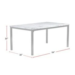 Rectangular Dining Table With Faux Marble Top In White Finish - White And Chrome -Gourmet Interiors 0fdbf714 7f4c 42ee b3e9 f84a95c7b4a4