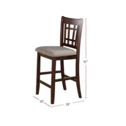 Height Chair With Beige Upholstered Seat, Set Of 2, Brown - Set Of 2 - Counter Height -Gourmet Interiors 101eebc9 e8d4 48fd a838 2ffdfdf693fb