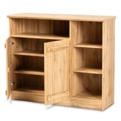 Baxton Studio Eren Natural Oak Brown Wood 2-Door Dining Room Sideboard Buffet - Tan -Gourmet Interiors 10b39d8e e15a 4598 b131 77a7b367ce2b