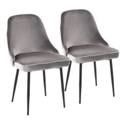 Silver Orchid Naldi Contemporary-Glam Velvet Dining Chair (Set Of 2) - Black Velvet/Chrome -Gourmet Interiors 12265480 e96f 422f 931b 559742426fb9